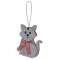 Gray Cat With Scarf Ornament #36607