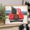 Golden Dog in Christmas Truck Wood Sign 65289;