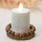 Wooden Dark Mini Bead Candle Ring 70106;