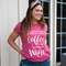 A Good Day Starts With Coffee T-Shirt, Heather Raspberry L99XXL;