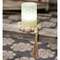 Natural Wood Oval Bead Candle Ring w/Jute Tassel 36119;