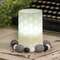Black White & Gray Distressed Wood Oval Bead Candle Ring 36122;