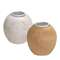 Natural or White Distressed Round Taper Holder, 2 Asstd. #36247