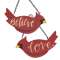 2/Set, Believe & Love Wooden Cardinal Ornaments #36690