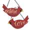 2/Set, Believe & Love Wooden Cardinal Ornaments