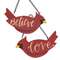 2/Set, Believe & Love Wooden Cardinal Ornaments #36690