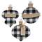 Buffalo Check Traditional Customizable Clip Ornament, 3 Asstd.