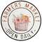 Farmer's Market Open Daily Round Metal Sign