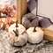 Cream & Gray Burlap Pumpkins 2.25", 4/Pack RJAF2012;