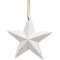Distressed White Wooden Sparkle Star Ornament;