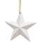 Distressed White Wooden Sparkle Star Ornament