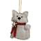 Gray Christmas Cat Fabric Ornament