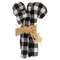 4/Set, Small Black & White Buffalo Check Fabric Candy Cane