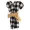 4/Set, Small Black & White Buffalo Check Fabric Candy Cane #CS38616