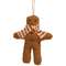 Gingerbread with Ticking Stripe Scarf Fabric Ornament