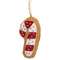 Beaded Candy Cane Fabric Ornament