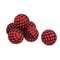 6 Set, Red & Black Buffalo Check Rag Balls #15335