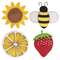 4/Set, Wooden Spring & Summer Icons;