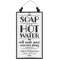 Soap and Hot Water Sign with Beaded Hanger #37149