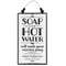 Soap and Hot Water Sign with Beaded Hanger