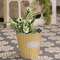 Fresh Garden Flowers Yellow Gingham Bucket 60456;