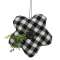 Black & White Buffalo Check Stuffed Felt Flower Ornament #CS387022