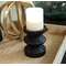 Black Wooden Pillar Candle Holder, 4.75" Tall 65332;