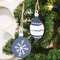 Wooden Snowflake Bulb Christmas Ornaments, 2/Set 37192;