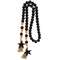 Black, Orange, & White Bead Garland with Star Tags