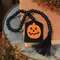 Black Beaded Jack O Lantern Tag Garland #37295