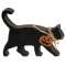 Black Cat Wooden Sitter With Jack Charm #37310
