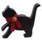 Black Cat Wooden Sitter With Rusty Jingle Bell
