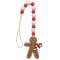 Red & White Wooden Beaded Gingerbread Man Ornament #37342