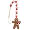 Red & White Wooden Beaded Gingerbread Man Ornament