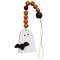 Orange & Black Beaded Ghost & Friend Ornament