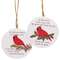 We Loved You Dearly Round Cardinal Ornament, 2 Asstd.