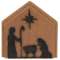 Distressed Wooden Nativity Silhouette Plaque #37438