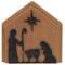 Distressed Wooden Nativity Silhouette Plaque