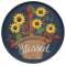 Blessed Flower Basket Round Wooden Hanging Tray #37494