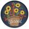 Blessed Flower Basket Round Wooden Hanging Tray