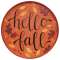 Hello Fall Autumn Leaves Round Wooden Hanging Tray #37495