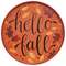 Hello Fall Autumn Leaves Round Wooden Hanging Tray