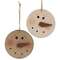 Distressed Wooden Blushing Snowman Ornament, 2 Asstd.