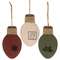 Distressed Wooden Christmas Light Ornament, 3 Asstd.