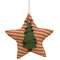 Primitive Tree Red Ticking Star Ornament #CS38818