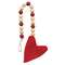 Red Beaded Fabric Heart Ornament