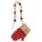 Red Beaded Fabric Mitten Ornament #CS38834