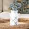Whitewashed Fleur De Lis Galvanized Milk Can, Small 15686A;