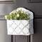 Whitewashed Fleur De Lis Galvanized Mail Bin 15690