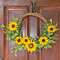 Black-Eyed Susan, Pip, & Spring Greens Twig Half Wreath 18321